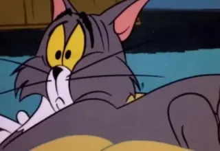 😯 Tom Cat Tom and Jerry Tom, gatto, cartone animato, espressione, sorpreso, scioccato telegram sticker