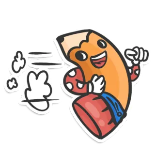 🏃‍♀️ matita, cartone animato, scrittura, cartoleria, disegno, felice whatsapp sticker