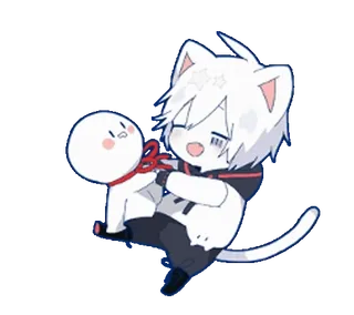 😆 mèo, anime, kawaii, manga, dễ thương, chibi, búp bê whatsapp sticker
