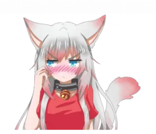 😖 Anime, Catgirl, Sonrojo, Molesto/a, Lindo/a telegram sticker