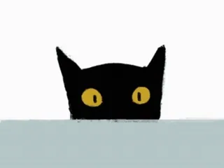 🖤 고양이, 검은 고양이, 동물, 만화, 빼꼼, 애완동물 telegram sticker
