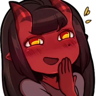 😄 Démon, Anime, Mignon, Rouge, Cornes, Souriant telegram sticker