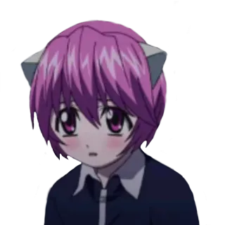 ☹ Аниме, Манга, Кошачьи ушки, Фиолетовые волосы whatsapp sticker