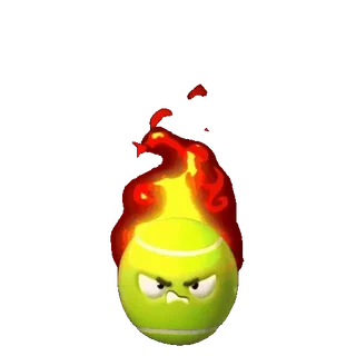 😡 Теннисный мяч, Огонь, Злой, Мультфильм, Спорт, Мяч telegram sticker