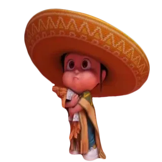 😐 personnage, sombrero, fille, dessin animé telegram sticker