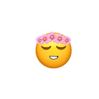 😁 Emoji, Blumenkranz, Friedlich, Ruhig telegram sticker
