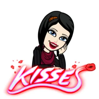 💋 Kisses besos, amor, cariño, romance, dibujos animados, Bitmoji whatsapp sticker