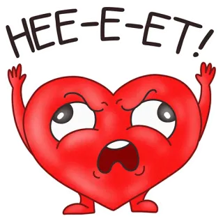😭 HEE-E-ET! หัวใจ, การ์ตูน, โกรธ, หงุดหงิด, สีแดง, เครื่องหมายอัศเจรีย์ telegram sticker