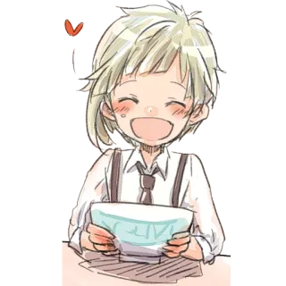 ☺️ Anime, Niedlich, Junge, Fröhlich, Lächelnd, Glücklich telegram sticker