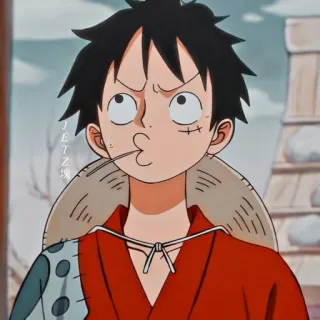🙄 Monkey D. Luffy One Piece Anime, One Piece, Monkey D. Luffy, Luffy, Piraci, Kreskówka, Słomiany kapelusz telegram sticker