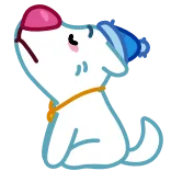 🙅 собака, щенок, мультфильм, животное, милый, белый, питомец telegram sticker