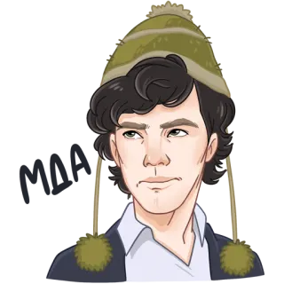 😕 Sherlock Holmes 셜록, 홈즈, 탐정, 베네딕트 컴버배치, 캐릭터, 초상화 telegram sticker