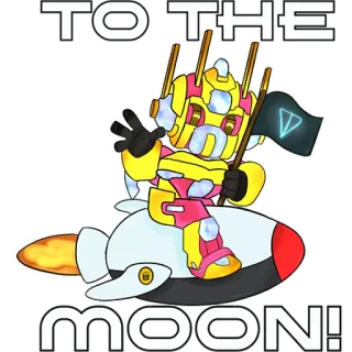 🚀 TO THE MOON! robot, fusée, lune, astronaute, espace, futur, technologie telegram sticker