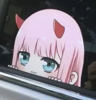 😜 Zero Two Darling in the Franxx Anime, Zero Two, Darling in the Franxx, Sticker, Waifu, Manga telegram sticker