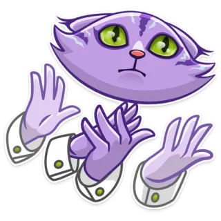 👏 Katze, Hände, Lila, Augen, Cartoon whatsapp sticker