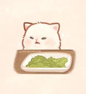 😠 kapebeans kucing, wasabi, imut, kawaii, makanan, hewan, peliharaan, sushi whatsapp sticker