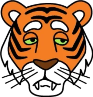 😒 tigre, animale, cartone animato, illustrazione, mammifero, fauna selvatica whatsapp sticker