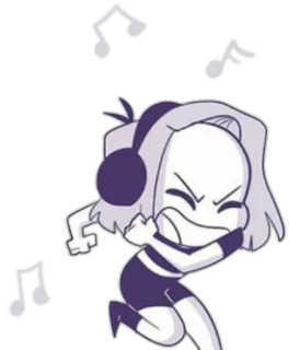 💃 cartoon, music, dancing, headphones, character, illustration telegram sticker