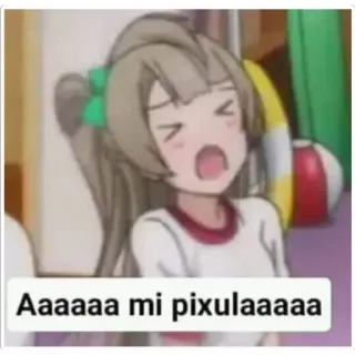 😳 Aaaaaa mi pixulaaaa anime, scream, frustrated, shocked, cartoon telegram sticker