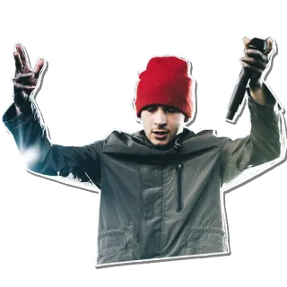 🙌 Tyler Joseph piosenkarz, Twenty One Pilots, muzyka, czapka, mikrofon telegram sticker