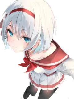 👀 dziewczyna anime, słodkie, mundurek szkolny, kreskówka, ilustracja, manga telegram sticker