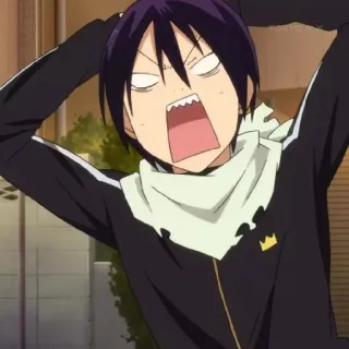 🎴 Yato Noragami Anime, Cartone animato, Personaggio, Yato, Noragami, Divertente, Espressione whatsapp sticker