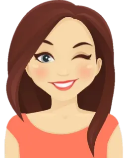 😉 frau, mädchen, cartoon, zwinkern, gesicht, porträt whatsapp sticker