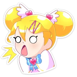 😡 Anime, Carino, Scioccato, Cartone animato, Ragazza, Espressione telegram sticker