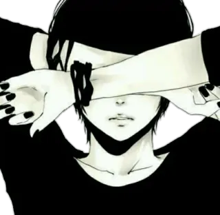 😔 Anime, Ragazzo, Manga, Triste, Emo, Illustrazione telegram sticker