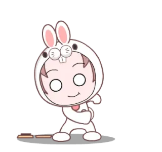 ☺️ Hase, Kaninchen, Tier, niedlich, Cartoon, Figur, Maskottchen telegram sticker