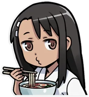 🍜 Nagatoro Don't Toy with Me, Miss Nagatoro Аниме, Манга, Еда, Лапша, Палочки, Милый, Кавай, Мультфильм telegram sticker