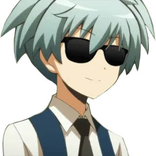 😎 Nagisa Shiota Assassination Classroom Anime, Manga, Assassination Classroom, Nagisa Shiota, Personaggio, Figo, Occhiali telegram sticker