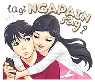 😆 lagi NGAPAIN say? amor, pareja, romance, relación, juntos telegram sticker