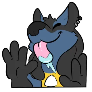 😋 lobo, furry, dibujos animados, lindo, pegatina, feliz telegram sticker