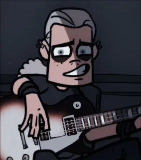 🎸 musica, chitarra, rock, musicista, cartone animato telegram sticker