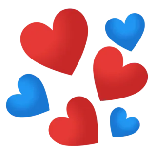 ❤️ corazón, amor, san valentín, azul, rojo telegram sticker