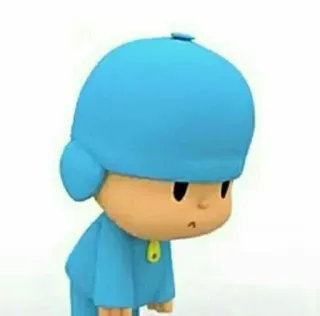 😔 Pocoyo Cartoon, Verdrietig, Blauw, Pocoyo, Personage telegram sticker