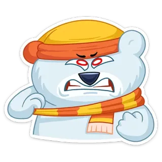 😀 Ours dessin animé, En colère, Personnage de dessin animé, Animal, Autocollant telegram sticker