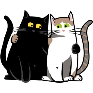 👯‍♀️ katzen, haustiere, tiere, cartoon, süß, haustiere telegram sticker