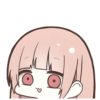 🥺 anime, słodkie, różowe włosy, kreskówka, kawaii telegram sticker