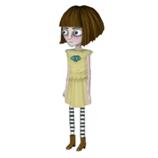 👗 소녀, 인형, 드레스, 만화, 캐릭터, 줄무늬 양말 telegram sticker