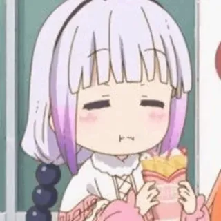 🍬 Kanna Kamui Miss Kobayashi's Dragon Maid 애니메이션, 용, 귀여운, 소녀, 칸나, 카와이 whatsapp sticker