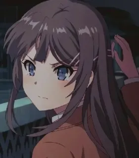 😡 Mai Sakurajima Rascal Does Not Dream of Bunny Girl Senpai Anime, Ragazza, Personaggio, Sakurajima, Uniforme scolastica telegram sticker