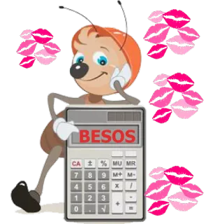 😘 BESOS bacio, labbra, calcolatrice, formica whatsapp sticker