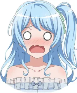 😳 Anime, Chocado/a, Surpreso/a, Desenho animado, Garota, Bonito/a, Emoção telegram sticker