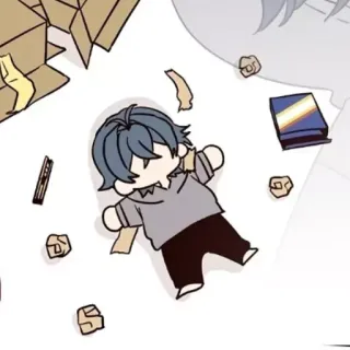 🍭 anime, character, chibi, cute, cartoon, sad whatsapp sticker