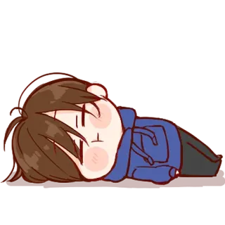 💞 cartoon, lying down, sleepy, exhausted, tired, anime telegram sticker