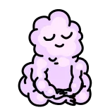 🧘♀️ 云, 冥想, 可爱, 卡通, 平静, 冷静, 禅 whatsapp sticker