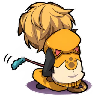 😔 애니메이션, 만화, 캐릭터, 고양이, 애완 동물 telegram sticker