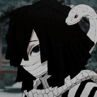 😎 Obanai Iguro Demon Slayer Обанай Игуро, Клинок, рассекающий демонов, Аниме, Манга, Змея, Персонаж whatsapp sticker